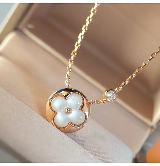 [Lumi Jewelry]SUN MOP GOLD 1 DIAMOND NECKLACE