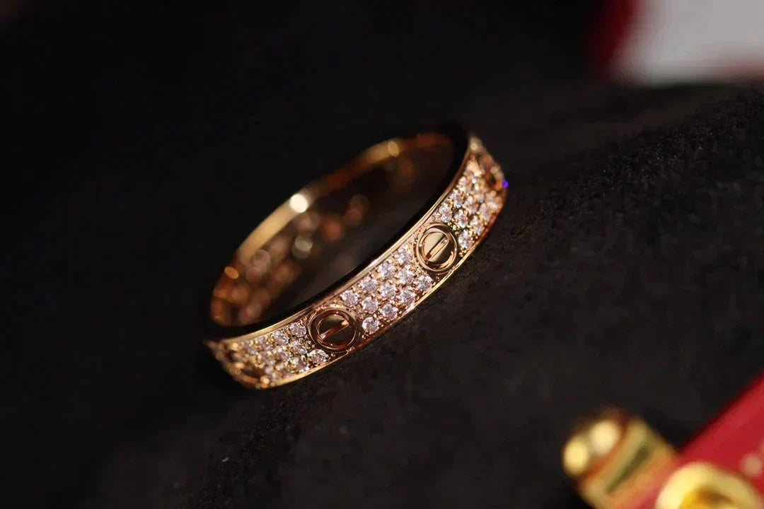 [Lumi Jewelry]LOVE RING 3.6MM DIAMOND PAVED