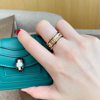 [Lumi Jewelry]ZERO 1 PINK GOLD BLACK CERAMIC RING
