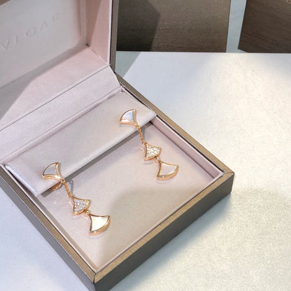 [Lumi Jewelry]DREAM EARRINGS 3 MOTIFS DIAMOND MOP PINK GOLD