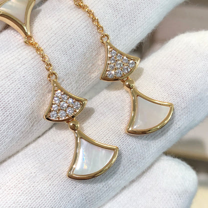 [Lumi Jewelry]DREAM EARRINGS 3 MOTIFS DIAMOND MOP PINK GOLD