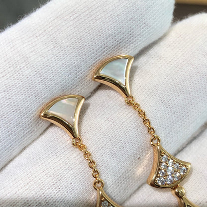 [Lumi Jewelry]DREAM EARRINGS 3 MOTIFS DIAMOND MOP PINK GOLD