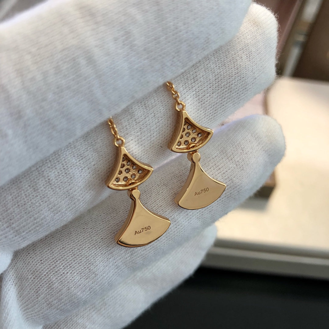 [Lumi Jewelry]DREAM EARRINGS 3 MOTIFS DIAMOND MOP PINK GOLD