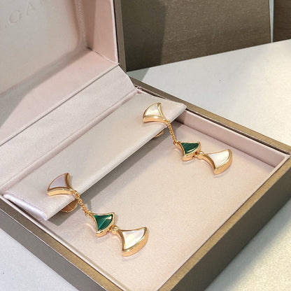 [Lumi Jewelry]DREAM EARRINGS 3 MOTIFS MALACHITE MOP PINK GOLD
