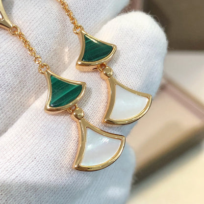 [Lumi Jewelry]DREAM EARRINGS 3 MOTIFS MALACHITE MOP PINK GOLD