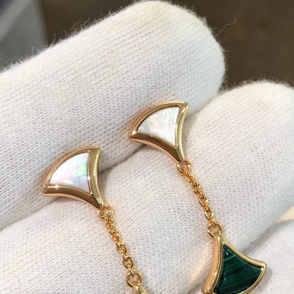 [Lumi Jewelry]DREAM EARRINGS 3 MOTIFS MALACHITE MOP PINK GOLD