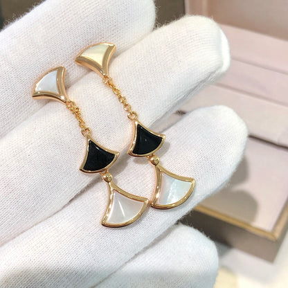 [Lumi Jewelry]DREAM EARRINGS 3 MOTIFS ONYX MOP PINK GOLD