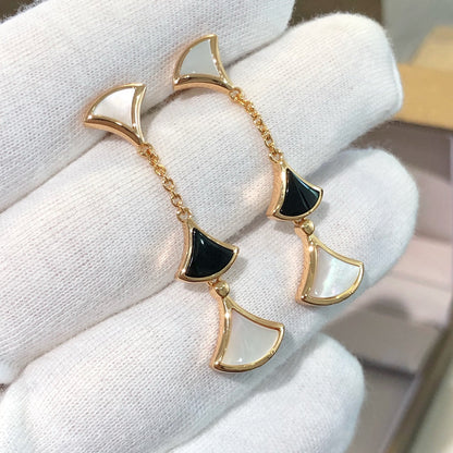 [Lumi Jewelry]DREAM EARRINGS 3 MOTIFS ONYX MOP PINK GOLD