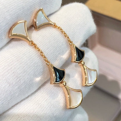 [Lumi Jewelry]DREAM EARRINGS 3 MOTIFS ONYX MOP PINK GOLD
