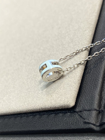 [Lumi Jewelry]POP H LIGHT BLUE NECKLACE
