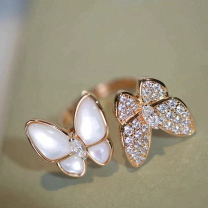 [Lumi Jewelry]TWIN BUTTERFLY DIAMOND MOP RING