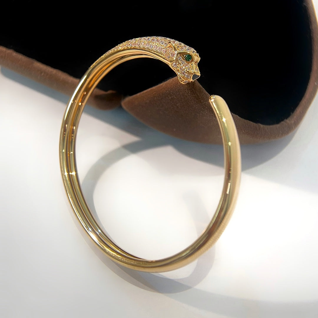[Lumi Jewelry]PANTHERE GOLD DIAMOND OPEN BRACELET