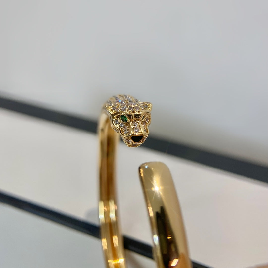 [Lumi Jewelry]PANTHERE GOLD DIAMOND OPEN BRACELET