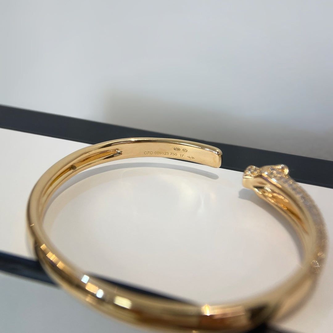 [Lumi Jewelry]PANTHERE GOLD DIAMOND OPEN BRACELET
