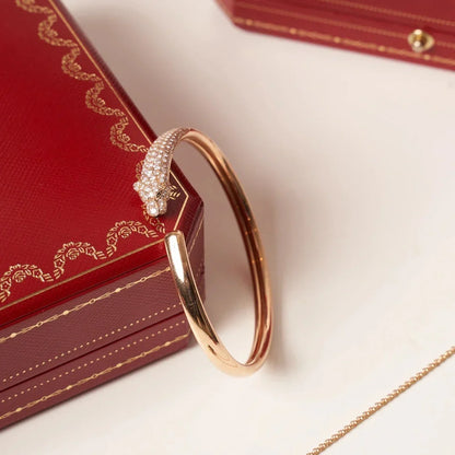 [Lumi Jewelry]PANTHERE HALF DIAMOND OPEN BRACELET