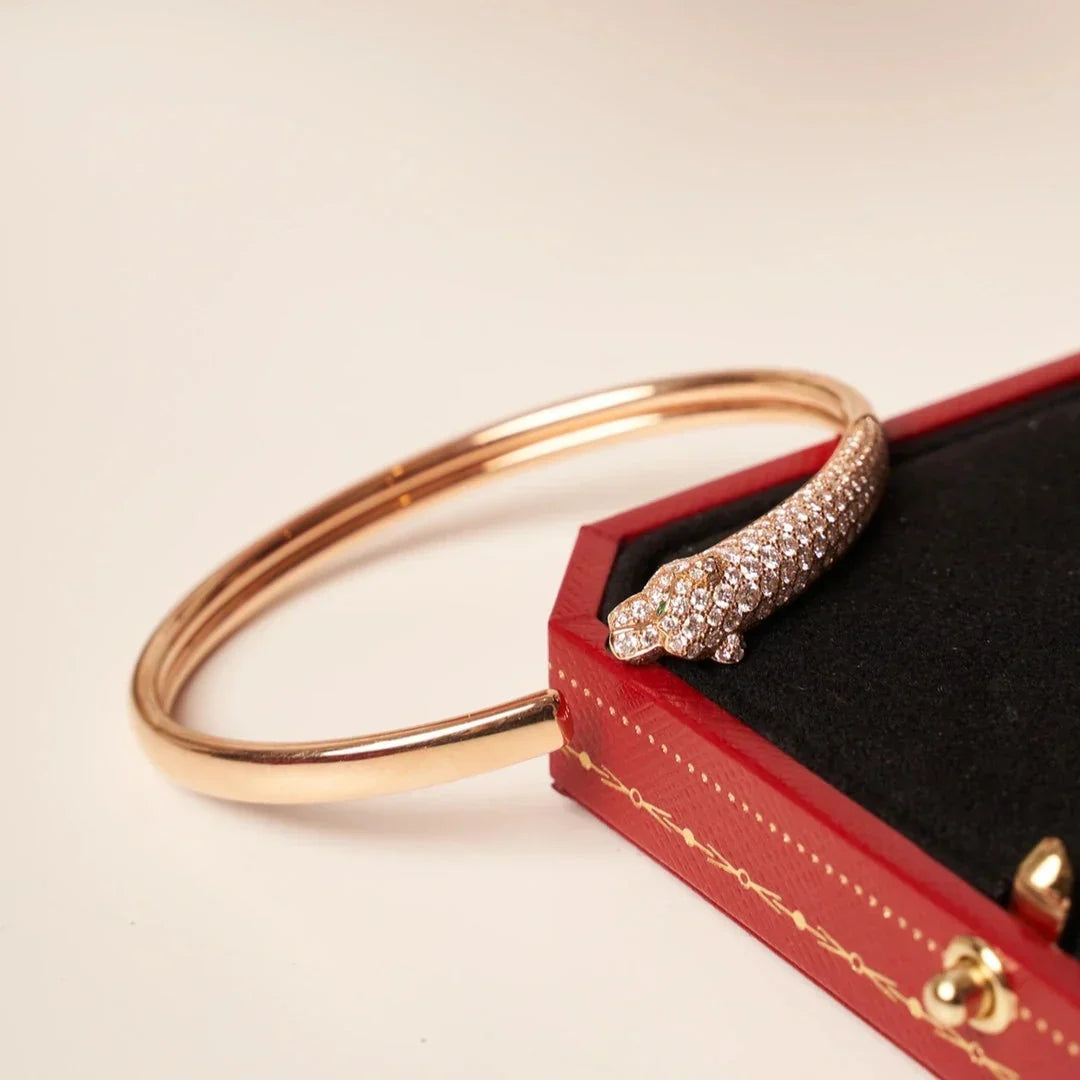 [Lumi Jewelry]PANTHERE HALF DIAMOND OPEN BRACELET