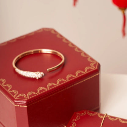 [Lumi Jewelry]PANTHERE ROSE GOLD DIAMOND OPEN BRACELET