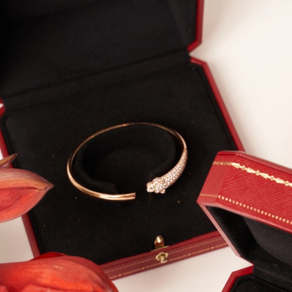 [Lumi Jewelry]PANTHERE ROSE GOLD DIAMOND OPEN BRACELET