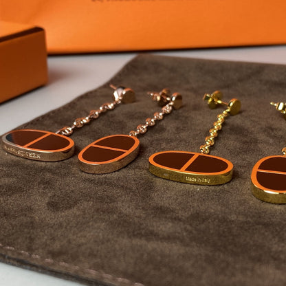 [Lumi Jewelry]CHAINE VERSO BLACK CERAMIC EARRINGS