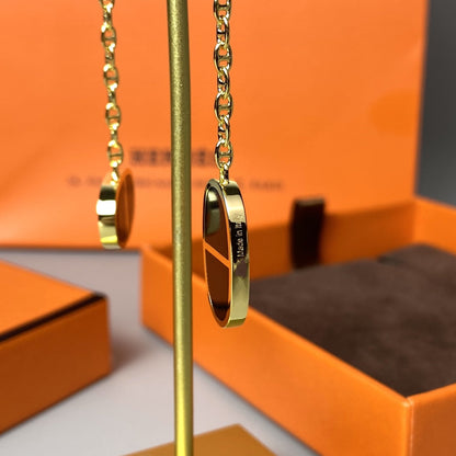 [Lumi Jewelry]CHAINE VERSO BLACK CERAMIC EARRINGS