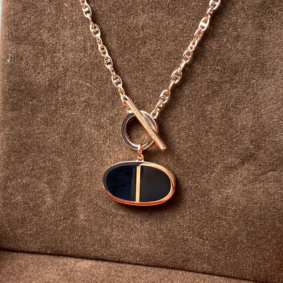 [Lumi Jewelry]CHAINE VERSO BLACK CERAMIC NECKLACE