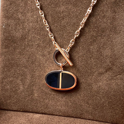[Lumi Jewelry]CHAINE VERSO BLACK CERAMIC NECKLACE