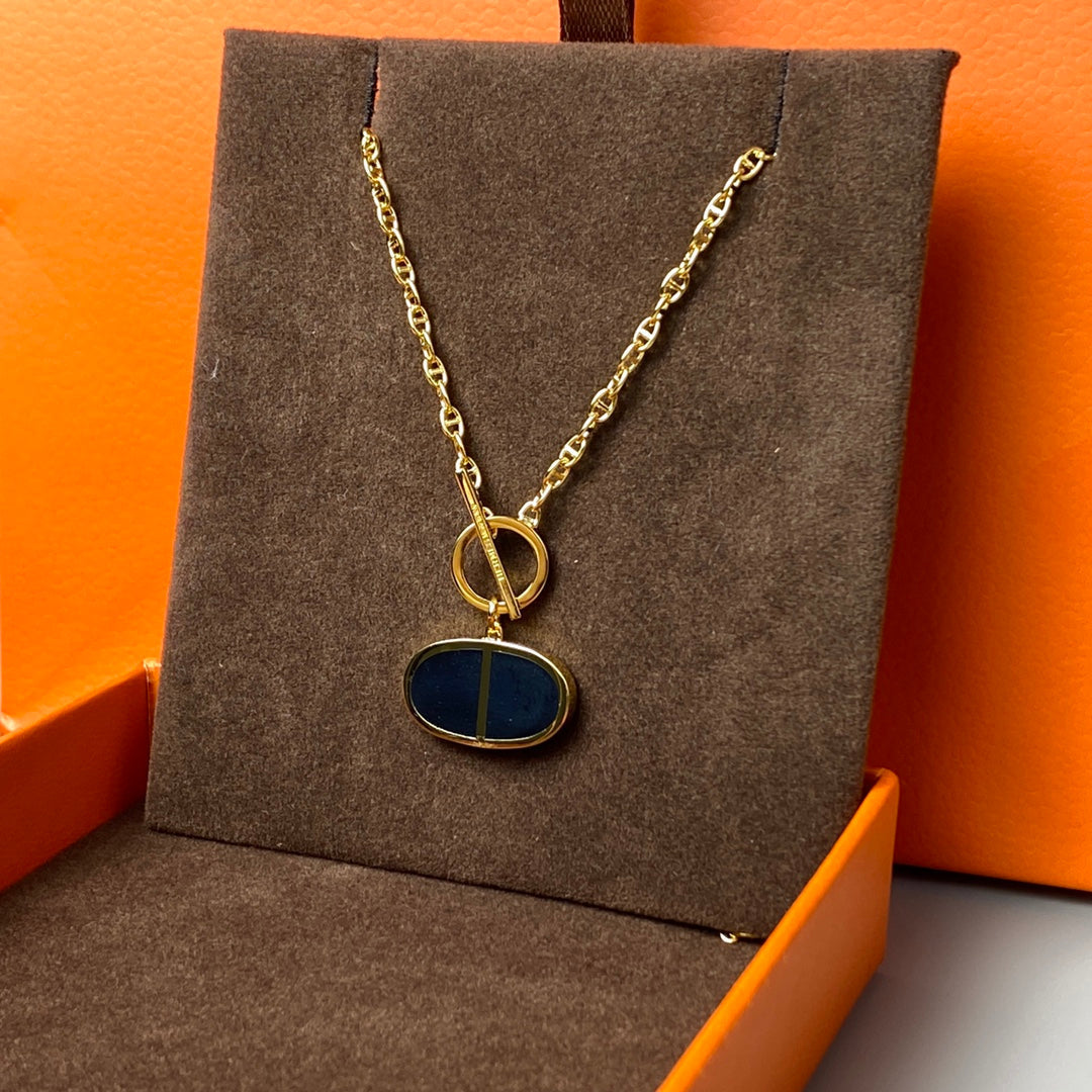 [Lumi Jewelry]CHAINE VERSO BLACK CERAMIC NECKLACE