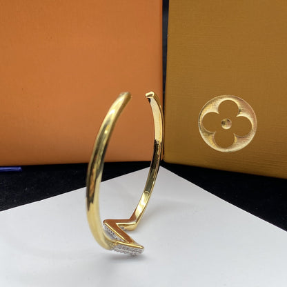 [Lumi Jewelry]VOLTE UPSITE DOWN DIAMOND GOLD OPEN BRACELET