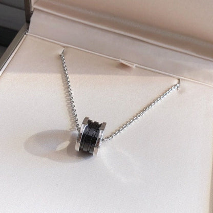 [Lumi Jewelry]ZERO 1 BLACK CERAMIC SILVER NECKLACE