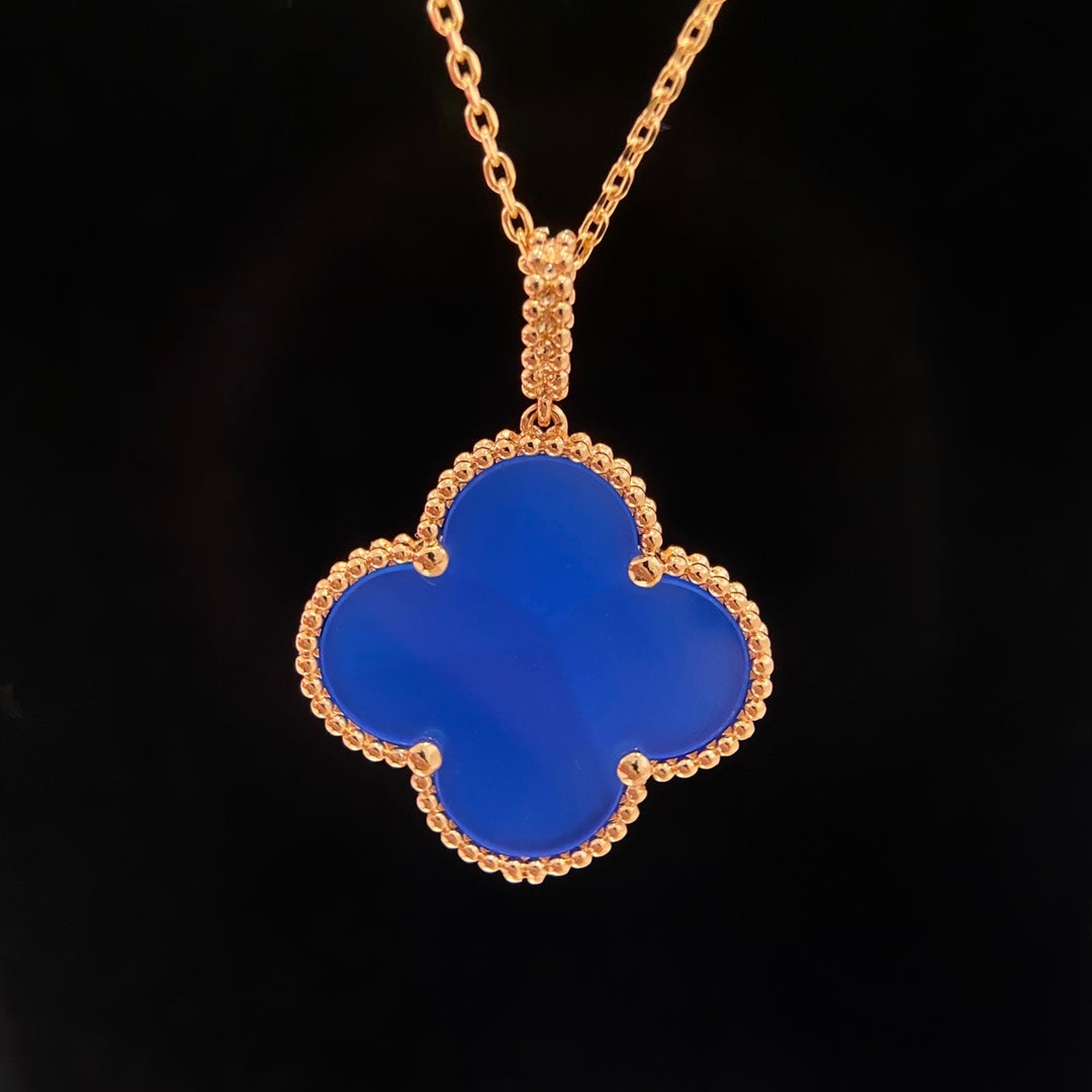 [Lumi Jewelry]CLOVER 25MM NECKLACE TURQUOISE ROSE GOLD