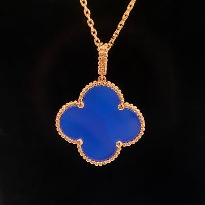 [Lumi Jewelry]CLOVER 25MM NECKLACE TURQUOISE ROSE GOLD