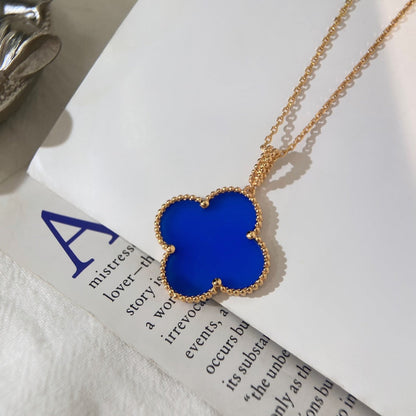 [Lumi Jewelry]CLOVER 25MM NECKLACE TURQUOISE ROSE GOLD
