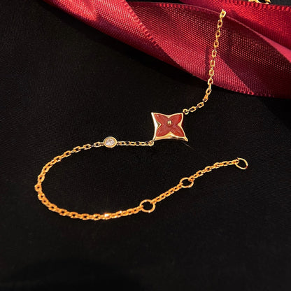 [Lumi Jewelry]COLOR STAR CARNELIAN PINK GOLD DIAMOND BRACELET