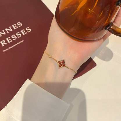 [Lumi Jewelry]COLOR STAR CARNELIAN PINK GOLD DIAMOND BRACELET