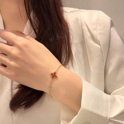 [Lumi Jewelry]COLOR STAR CARNELIAN PINK GOLD DIAMOND BRACELET
