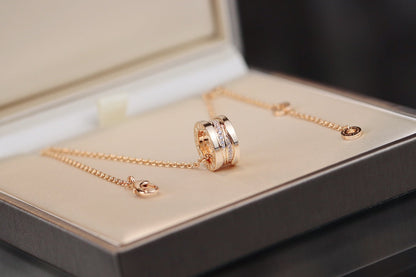 [Lumi Jewelry]ZERO 1 PINK GOLD DIAMOND NECKLACE