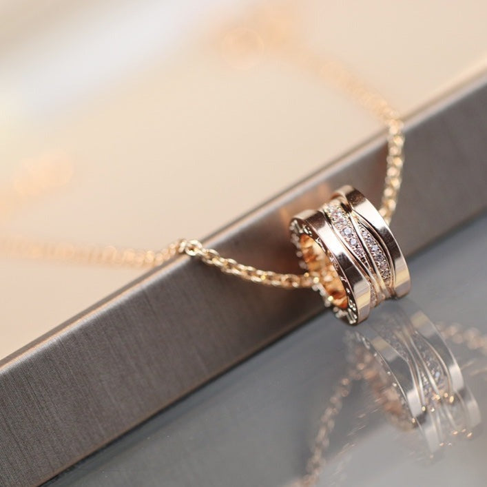 [Lumi Jewelry]ZERO 1 PINK GOLD DIAMOND NECKLACE