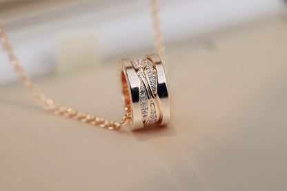 [Lumi Jewelry]ZERO 1 PINK GOLD DIAMOND NECKLACE