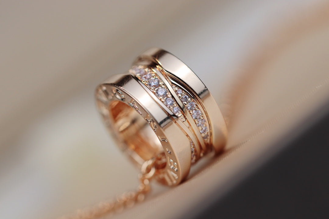 [Lumi Jewelry]ZERO 1 PINK GOLD DIAMOND NECKLACE