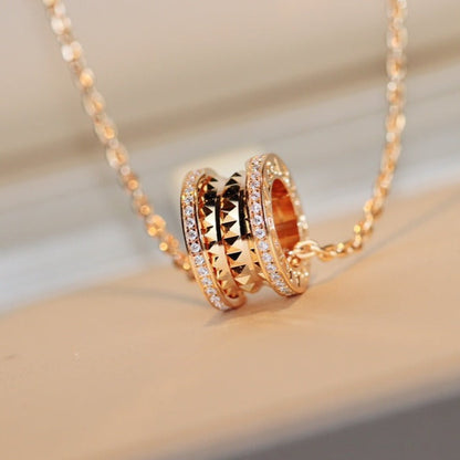 [Lumi Jewelry]ZERO 1 ROCK PEDANT PINK GOLD NECKLACE