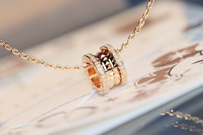 [Lumi Jewelry]ZERO 1 ROCK PEDANT PINK GOLD NECKLACE
