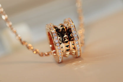 [Lumi Jewelry]ZERO 1 ROCK PEDANT PINK GOLD NECKLACE
