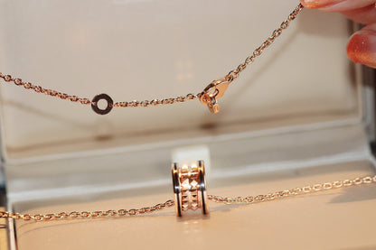 [Lumi Jewelry]ZERO 1 ROCK PEDANT PINK GOLD BLACK NECKLACE