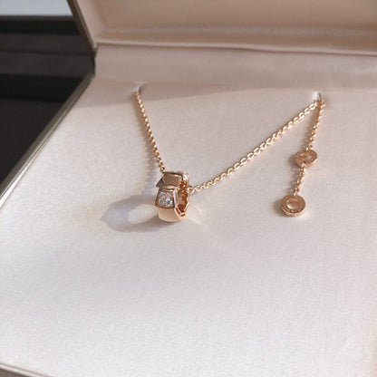 [Lumi Jewelry]SERPENTI PEDANT DIAMOND PINK GOLD NECKLACE