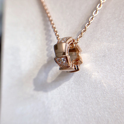 [Lumi Jewelry]SERPENTI PEDANT DIAMOND PINK GOLD NECKLACE