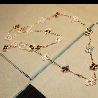 [Lumi Jewelry]CLOVER 20 MOTIFS LASER DIAMOND NECKLACE
