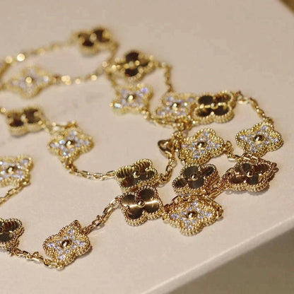 [Lumi Jewelry]CLOVER 20 MOTIFS LASER DIAMOND NECKLACE