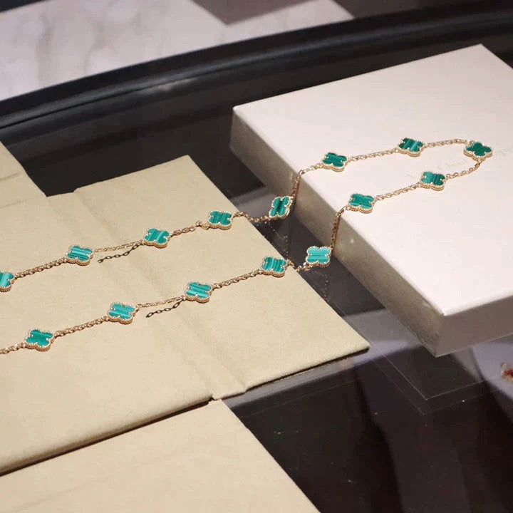[Lumi Jewelry]CLOVER 20 MOTIFS MALACHITE GOLD