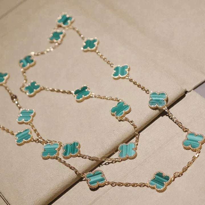 [Lumi Jewelry]CLOVER 20 MOTIFS MALACHITE GOLD