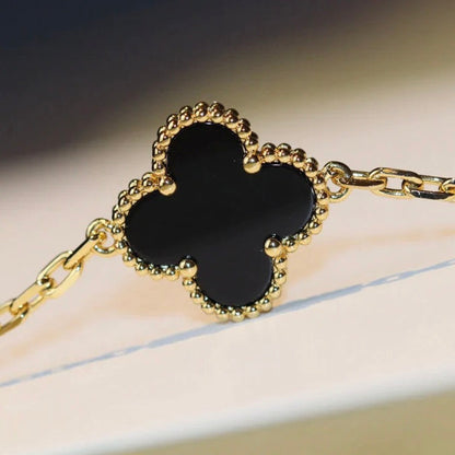 [Lumi Jewelry]CLOVER 20 MOTIFS ONYX NECKLACE